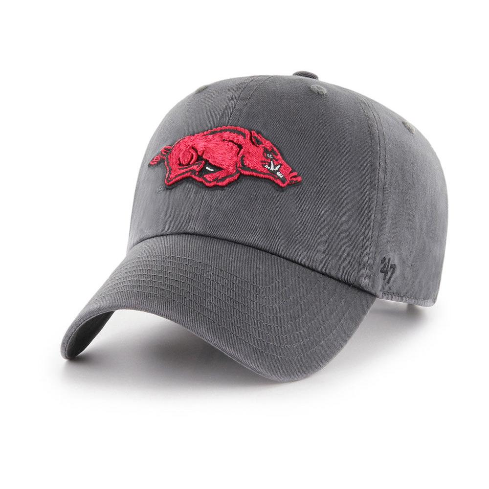 Arizona Razorbacks Hat Men's '47 Charcoal Arkansas Razorbacks Clean Up Adjustable Hat ...
