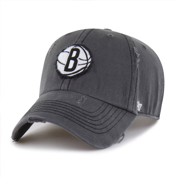 Men's '47 Charcoal Brooklyn Nets Weathered Clean Up Adjustable Hat