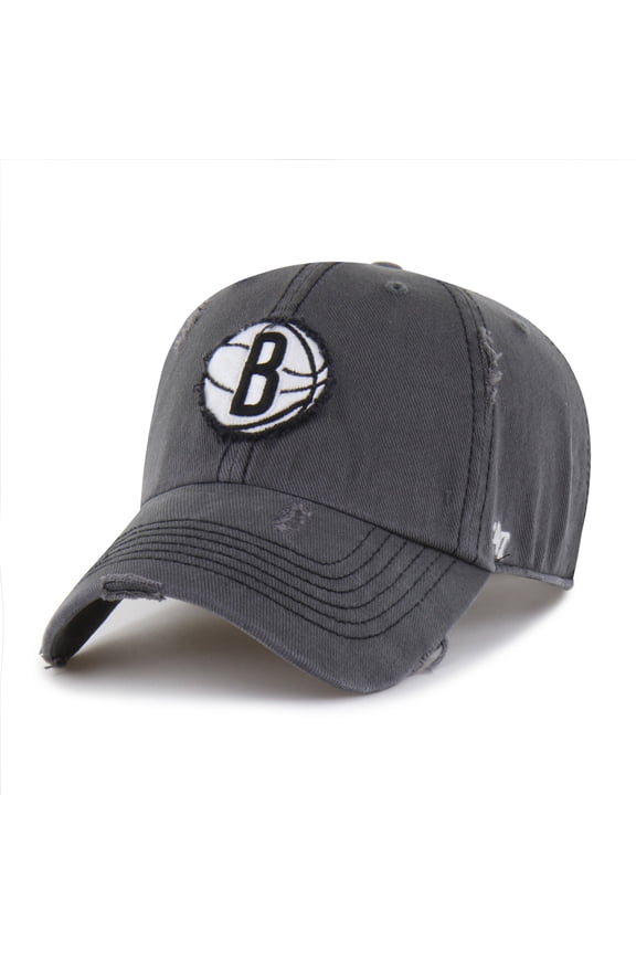 Men's '47 Charcoal Brooklyn Nets Weathered Clean Up Adjustable Hat