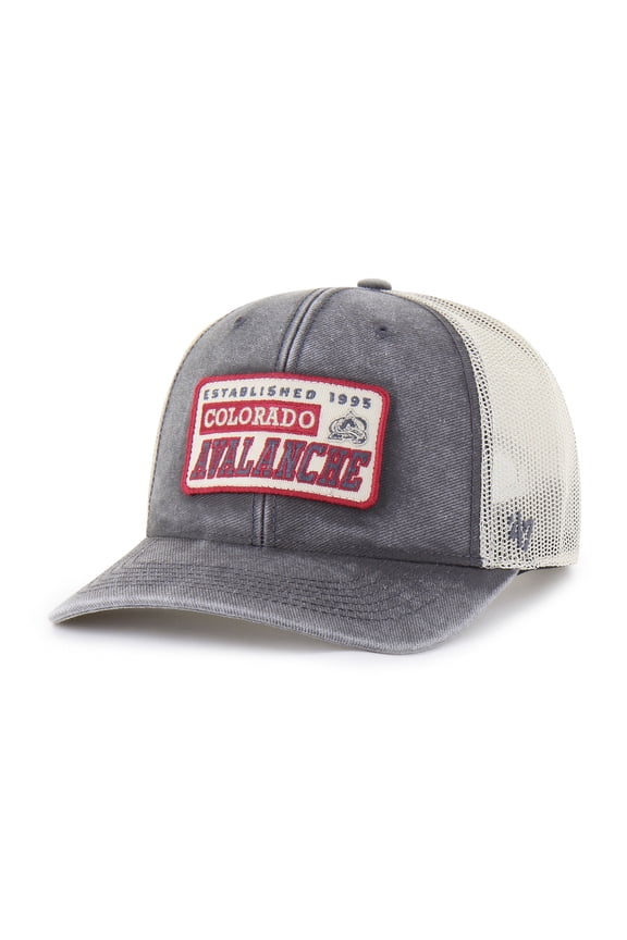 Men's '47 Charcoal Colorado Avalanche Canteen Pigment Dyed Patch Trucker Adjustable Hat