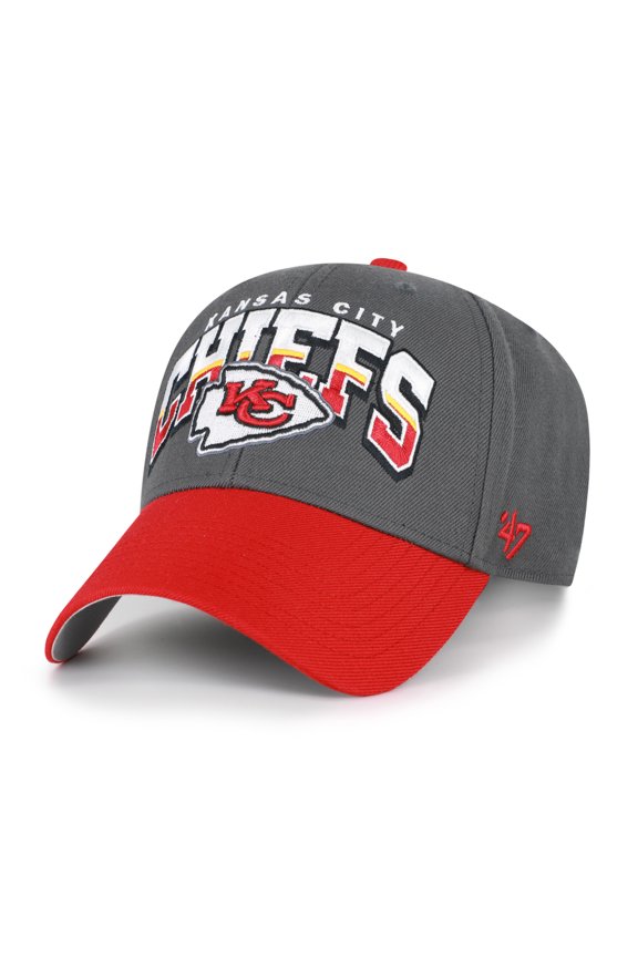Men's '47 Charcoal Kansas City Chiefs Split Block MVP Adjustable Hat