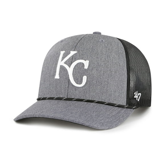 Men's '47 Charcoal Kansas City Royals Carbon Rope Trucker Adjustable Hat