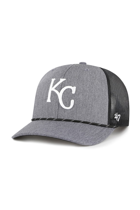 Men's '47 Charcoal Kansas City Royals Carbon Rope Trucker Adjustable Hat