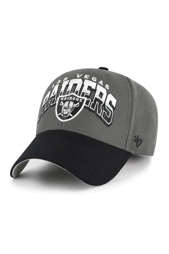 Men's '47 Charcoal Las Vegas Raiders Split Block MVP Adjustable Hat