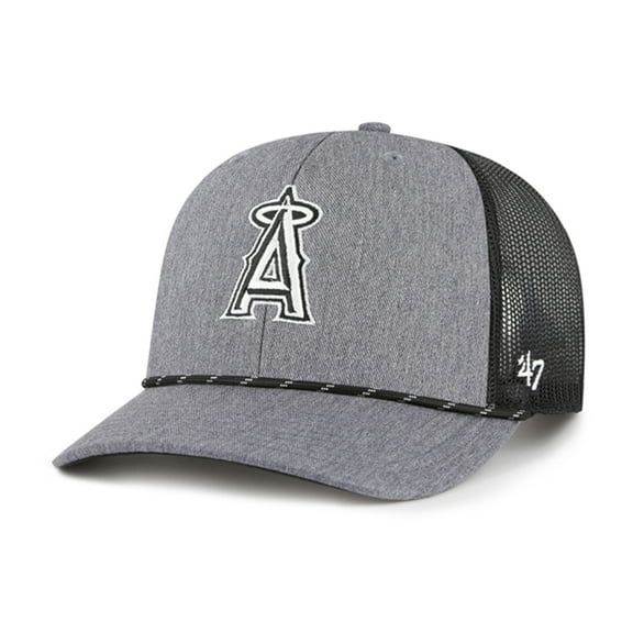 Men's '47 Charcoal Los Angeles Angels Carbon Rope Trucker Adjustable Hat