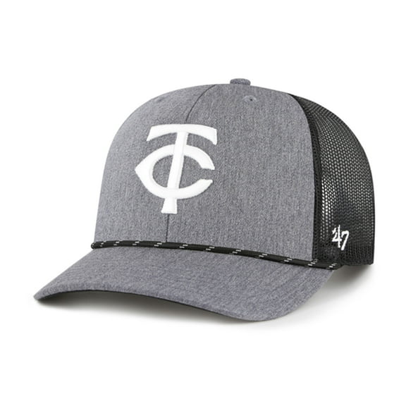 Men's '47 Charcoal Minnesota Twins Carbon Rope Trucker Adjustable Hat