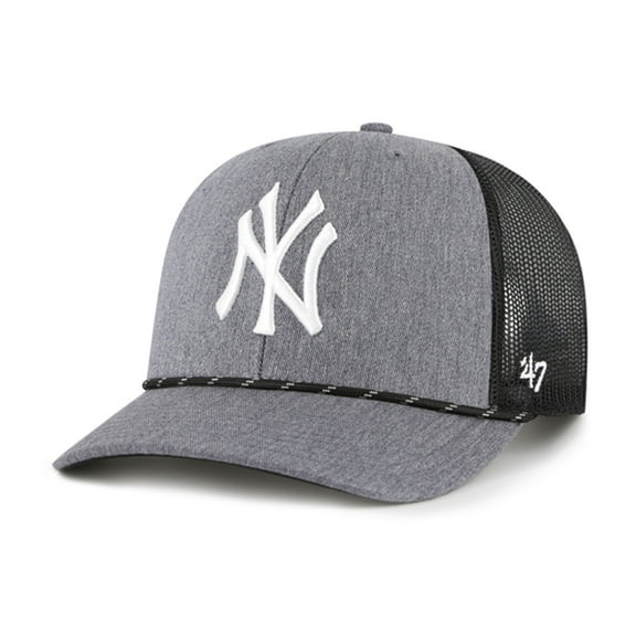 Men's '47 Charcoal New York Yankees Carbon Rope Trucker Adjustable Hat