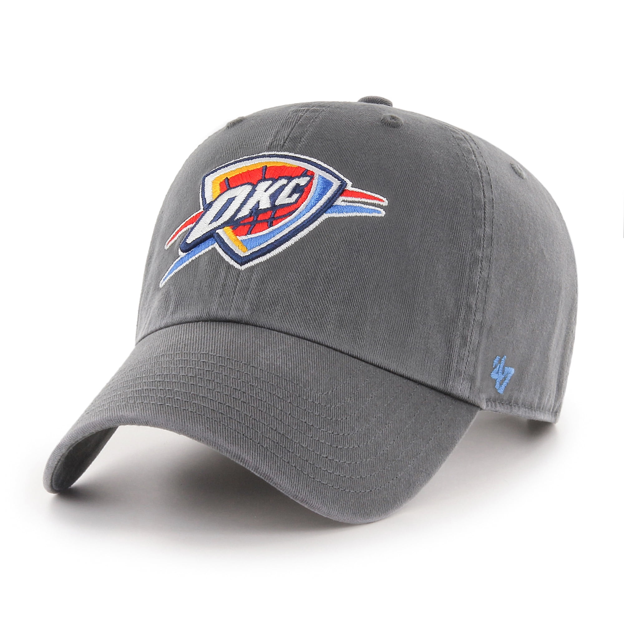 Men's '47  Charcoal Oklahoma City Thunder Core Logo Clean Up Adjustable Hat