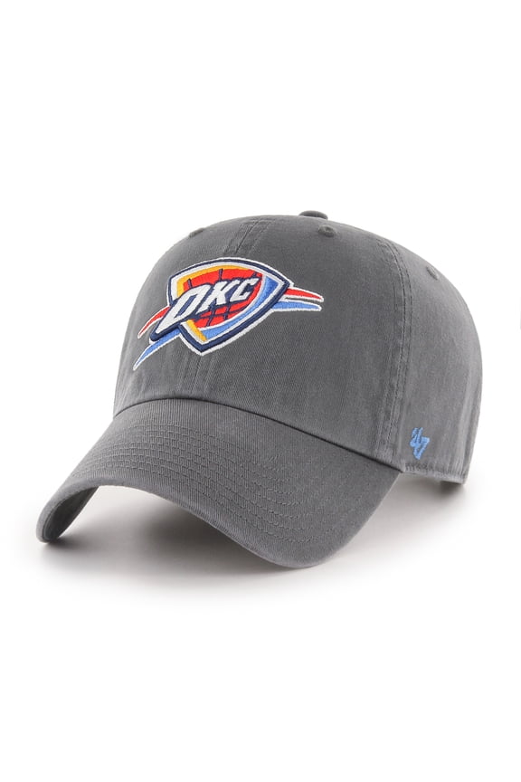 Men's '47  Charcoal Oklahoma City Thunder Core Logo Clean Up Adjustable Hat