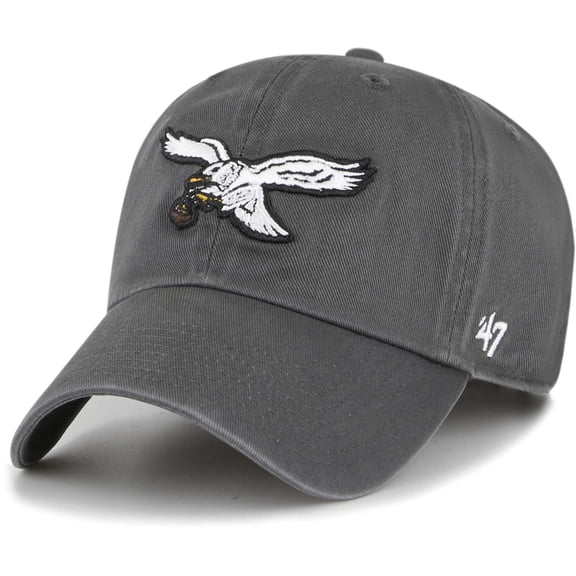 Men's '47 Charcoal Philadelphia Eagles Clean Up Adjustable Hat