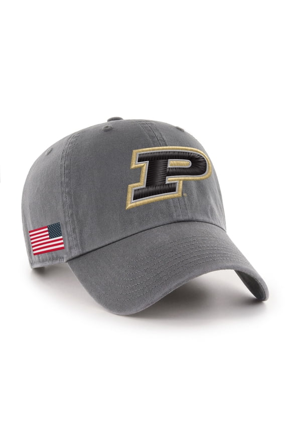 Men's '47 Charcoal Purdue Boilermakers Americana Heritage Clean Up Adjustable Hat