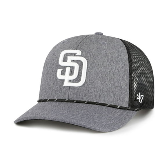 Men's '47 Charcoal San Diego Padres Carbon Rope Trucker Adjustable Hat