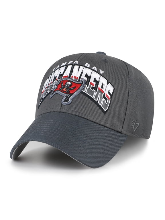 Men's '47 Charcoal Tampa Bay Buccaneers Split Block MVP Adjustable Hat