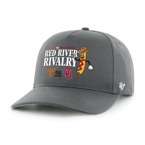 Men's '47 Charcoal Texas Longhorns vs. Oklahoma Sooners Red River Rivalry Showdown Corn Dog Hitch Adjustable Hat
