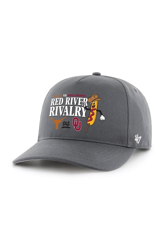 Men's '47 Charcoal Texas Longhorns vs. Oklahoma Sooners Red River Rivalry Showdown Corn Dog Hitch Adjustable Hat