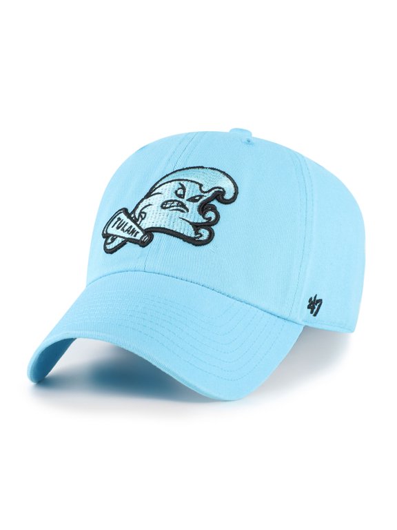 Unisex '47 Coastal Blue Tulane Green Wave Mascot Clean Up Adjustable Hat
