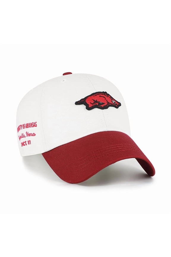 Men's '47 Cream Arkansas Razorbacks Contemporary Clean Up Adjustable Hat