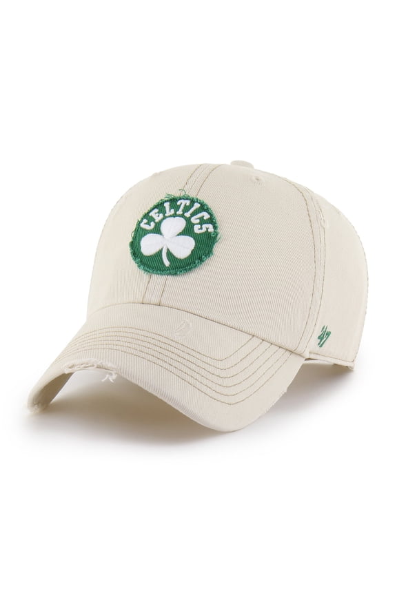 Men's '47 Cream Boston Celtics Weathered Clean Up Adjustable Hat