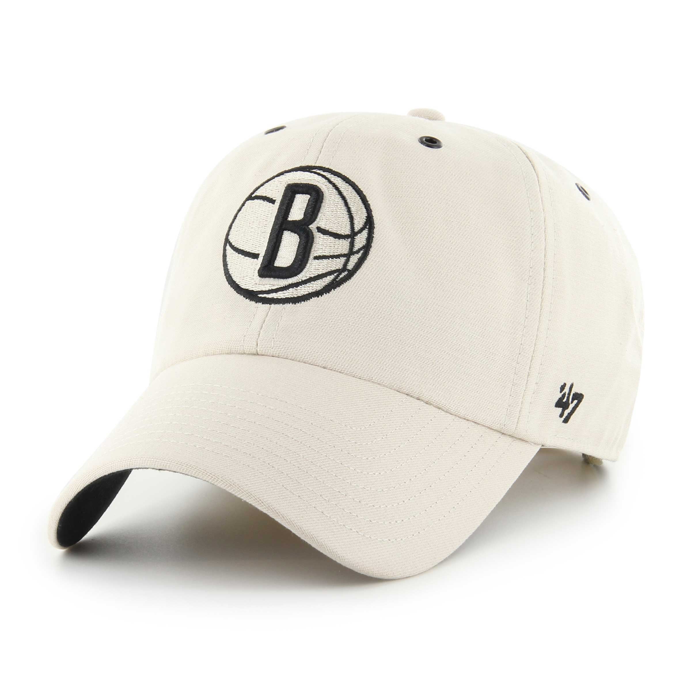 Men's '47 Cream Brooklyn Nets Lunar Clean Up Adjustable Hat