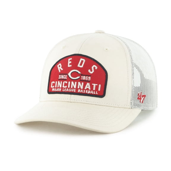Men's '47  Cream Cincinnati Reds Leland Adjustable Trucker Hat