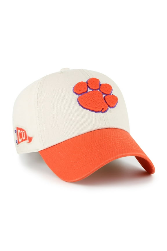 Men's '47 Cream Clemson Tigers Grand Stand Clean Up Adjustable Hat