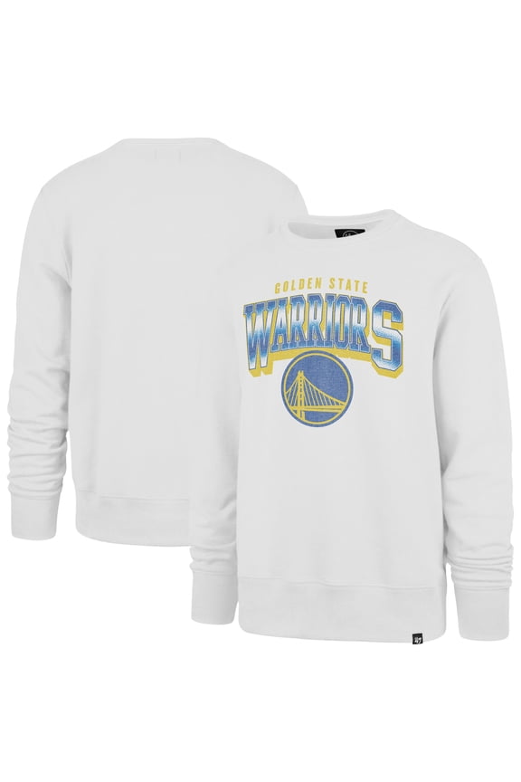 Men's '47 Cream Golden State Warriors Big & Tall Spotlight Headline Pullover Sweatshirt