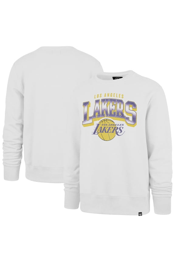 Men's '47 Cream Los Angeles Lakers Big & Tall Spotlight Headline Pullover Sweatshirt