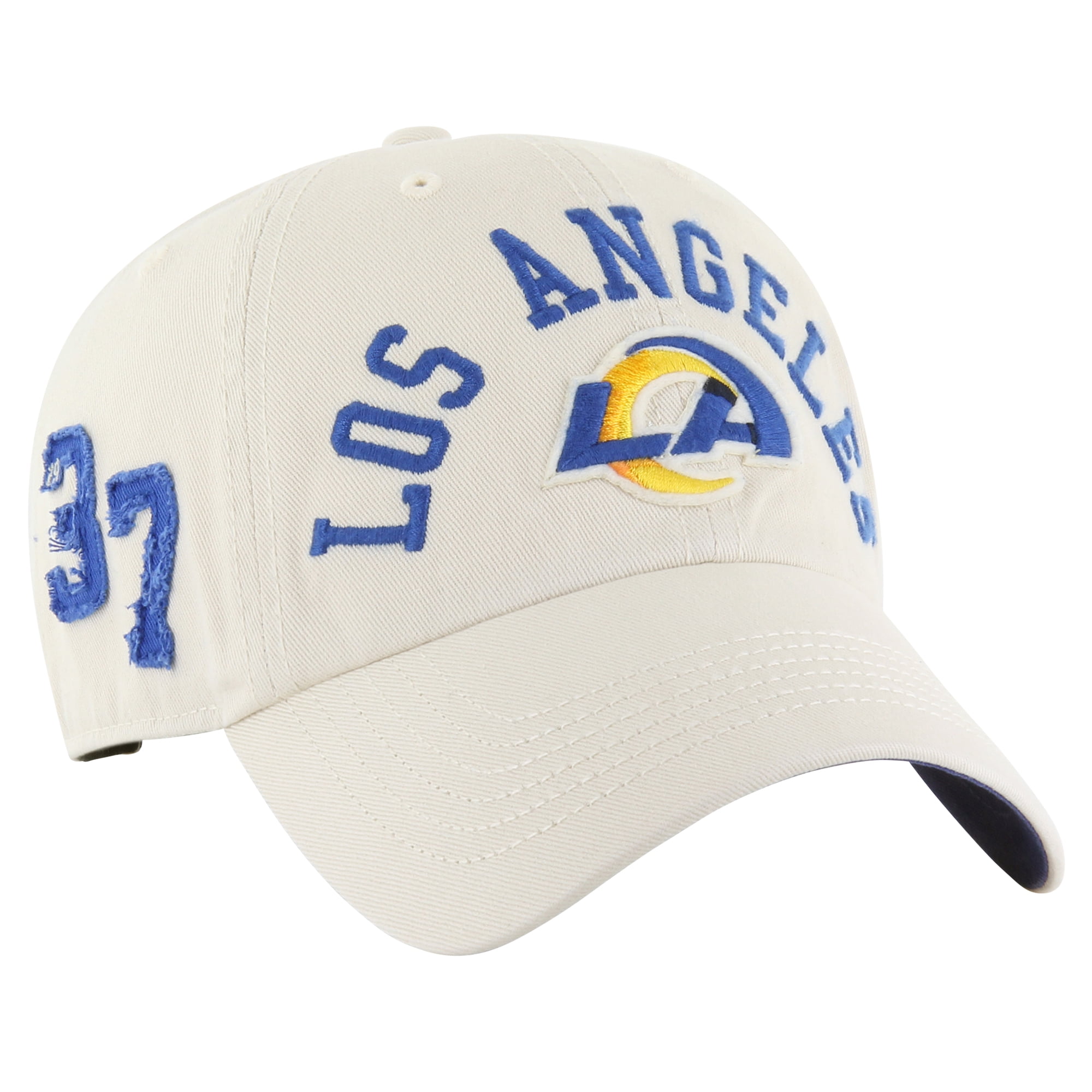 Men's '47 Cream Los Angeles Rams Clubhouse Faber Clean Up Adjustable ...