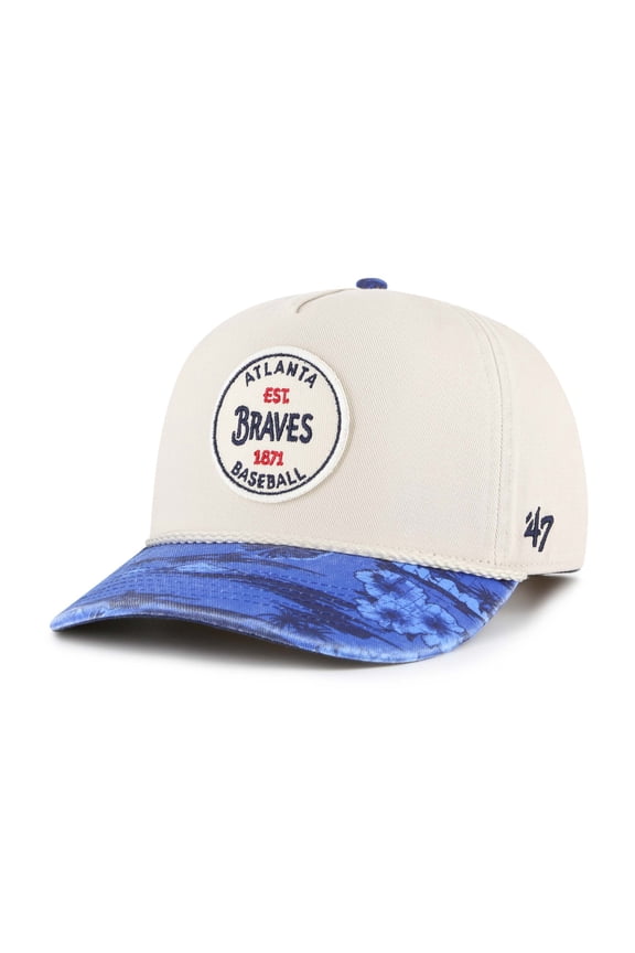 Men's '47 Cream/Navy Atlanta Braves Fiji Rope Hitch Adjustable Hat