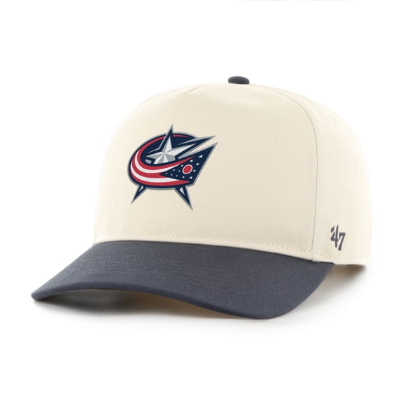 Men's '47 Cream/Navy Columbus Blue Jackets Logo Hitch Adjustable Hat