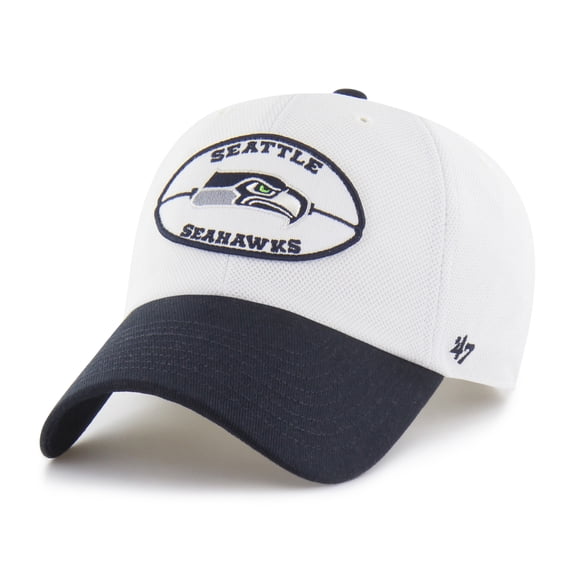 Men's '47 Cream/Navy Seattle Seahawks Pique Patch Clean Up Adjustable Hat