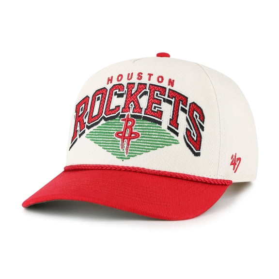 Men's '47 Cream/Red Houston Rockets Pomona Two-Tone Rope Hitch Adjustable Hat