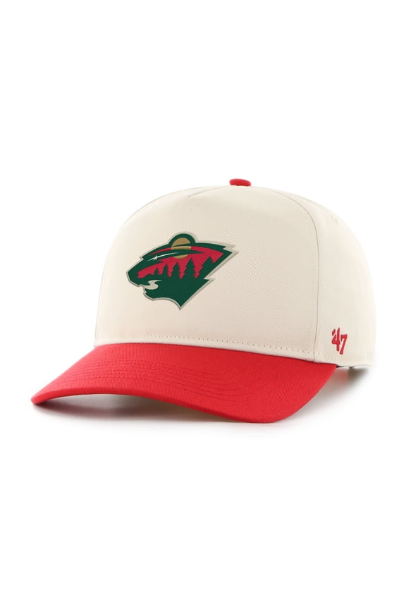 Men's '47 Cream/Red Minnesota Wild Logo Hitch Adjustable Hat