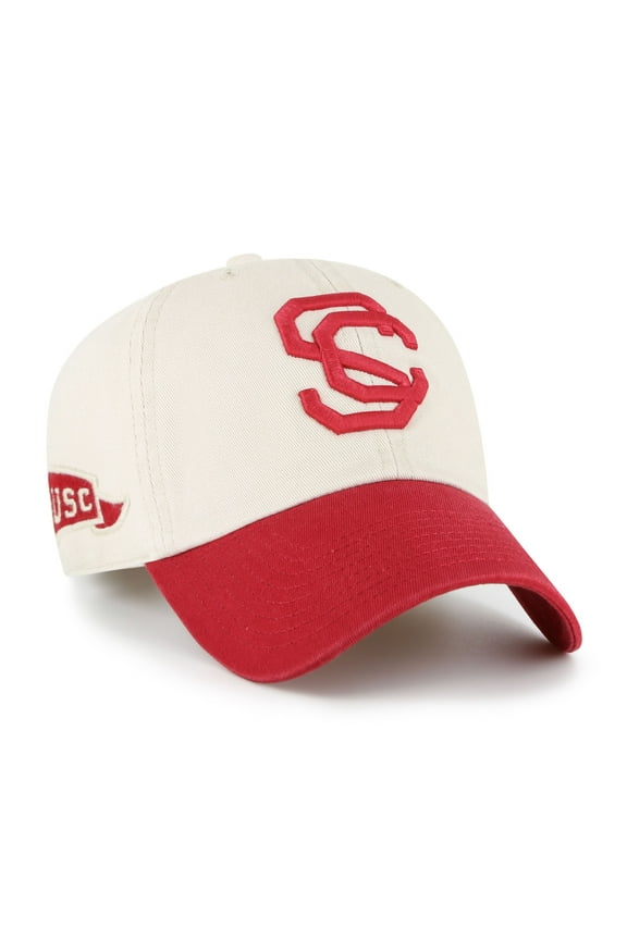 Men's '47 Cream USC Trojans Grand Stand Clean Up Adjustable Hat