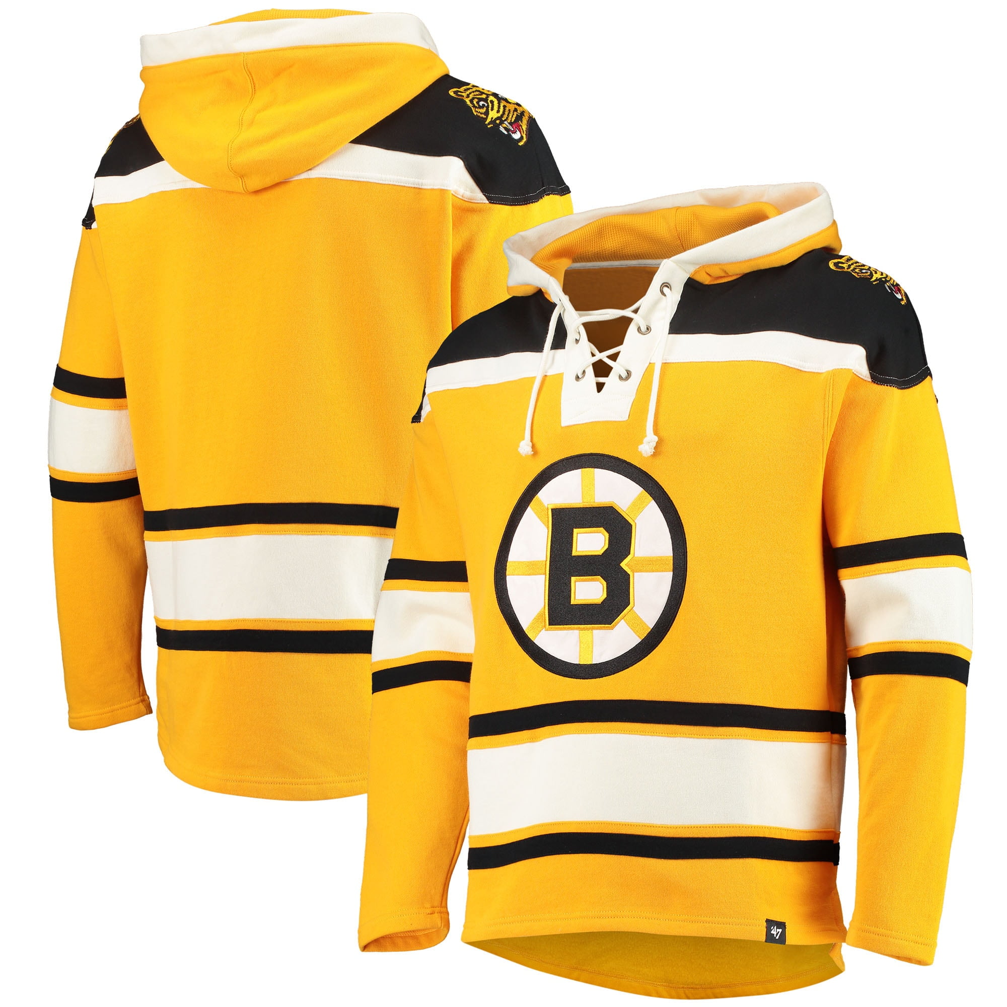 Men's '47 Gold Boston Bruins Superior Lacer Pullover Hoodie - Walmart.com
