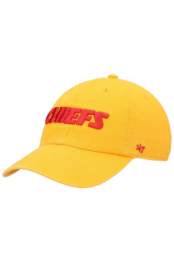 Men's '47 Gold Kansas City Chiefs Clean Up Script Adjustable Hat