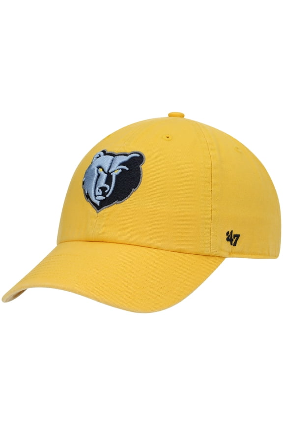 Men's '47 Gold Memphis Grizzlies Core Logo Clean Up Adjustable Hat