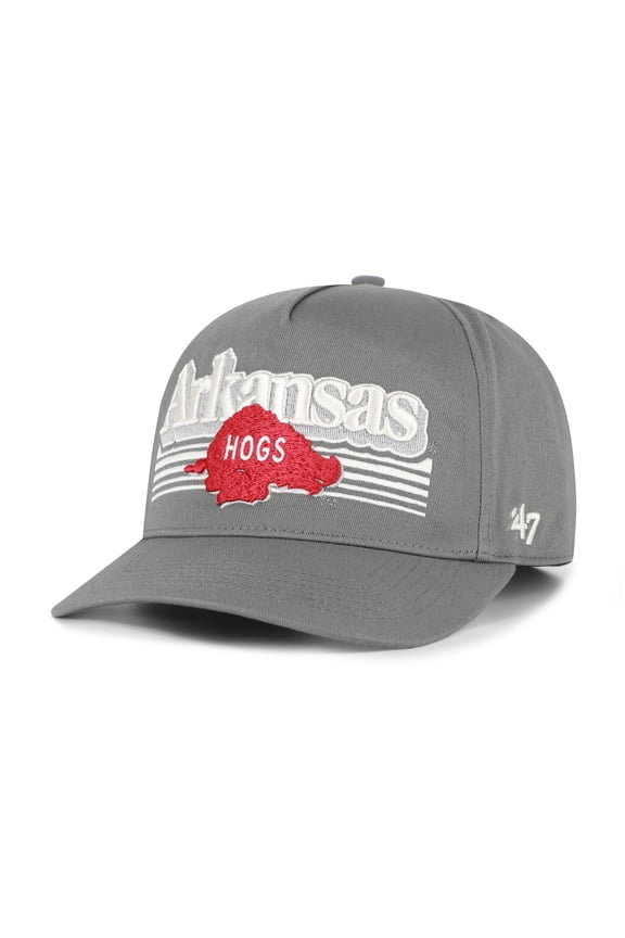 Men's '47  Gray Arkansas Razorbacks Script Fade Hitch Adjustable Hat