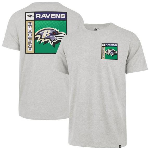 Men's '47 Gray Baltimore Ravens Chrome Plate Franklin T-Shirt