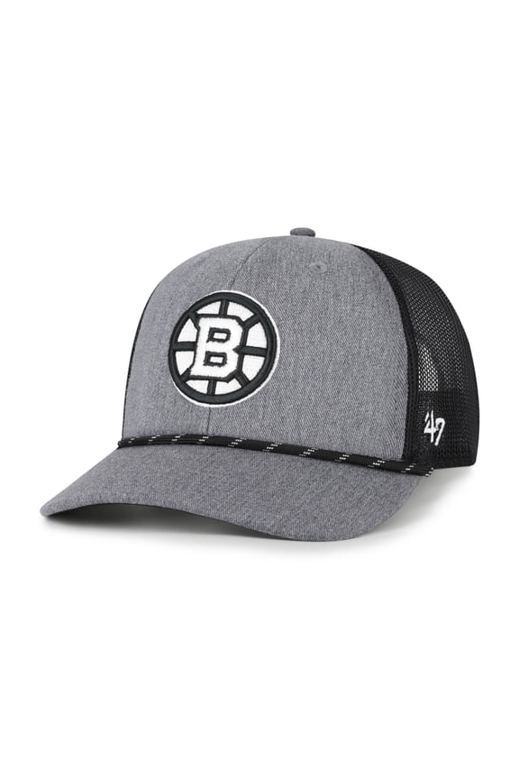 Men's '47 Gray Boston Bruins Carbon Rope Trucker Adjustable Hat