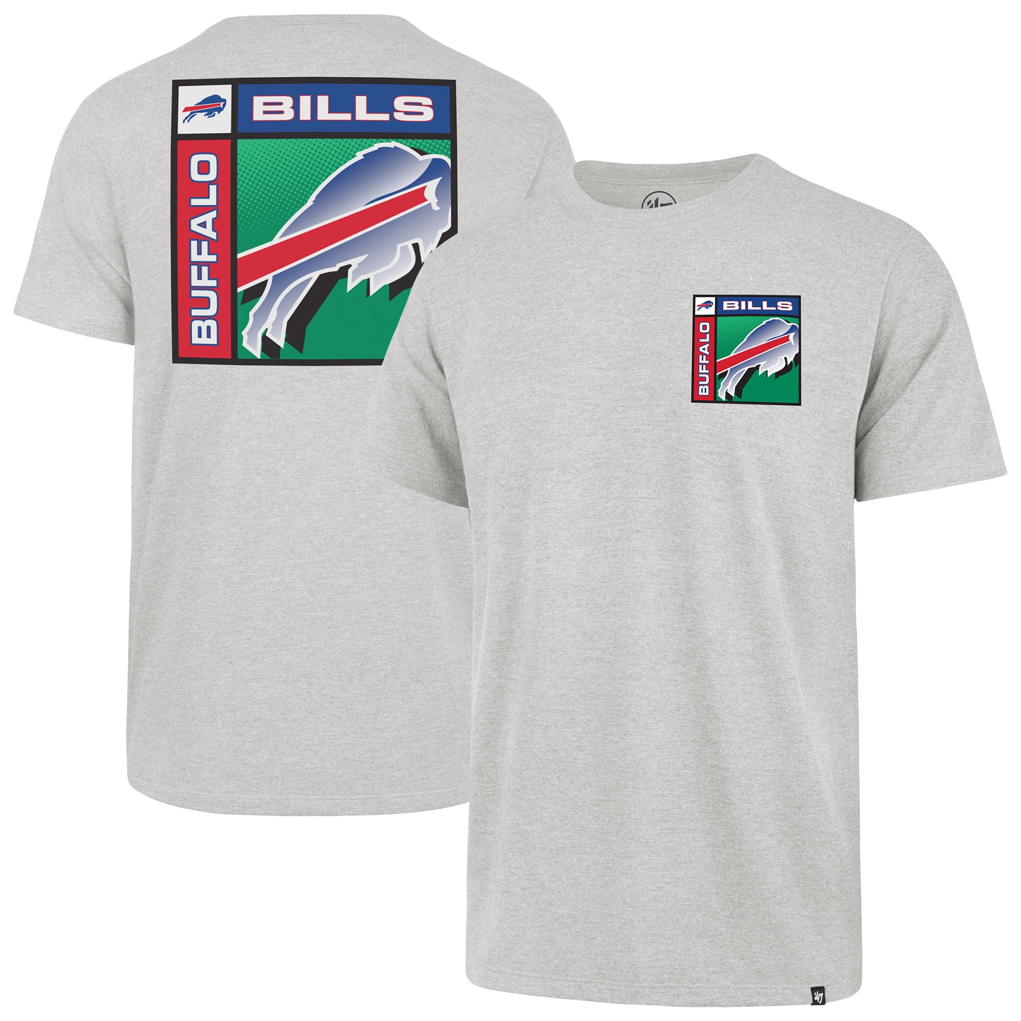 Men's '47 Gray Buffalo Bills Chrome Plate Franklin T-Shirt