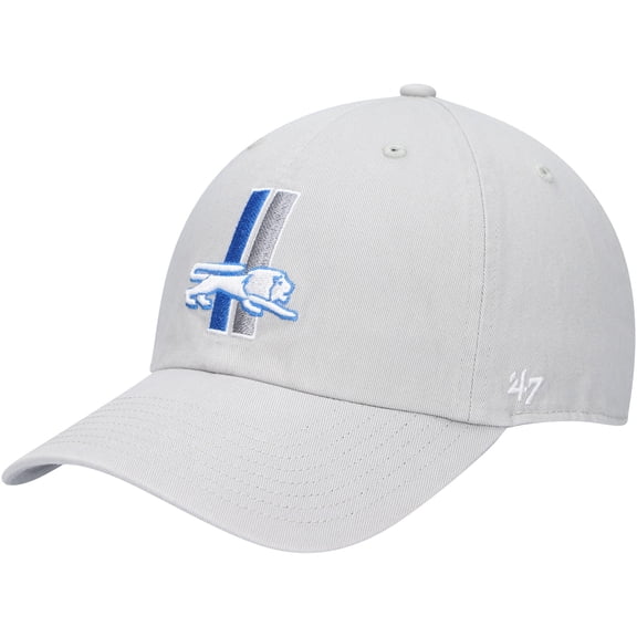 Men's '47 Gray Detroit Lions Clean Up Legacy Adjustable Hat