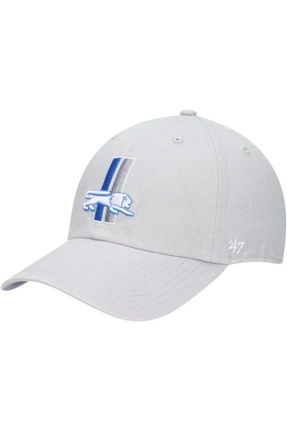 Men's '47 Gray Detroit Lions Clean Up Legacy Adjustable Hat