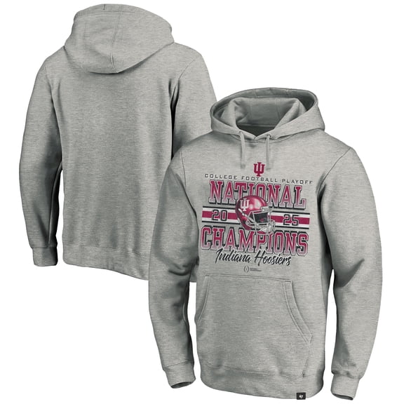 Men's '47 Gray Indiana Hoosiers College Football Playoff 2025 National Champions Big & Tall Headline Hoodie