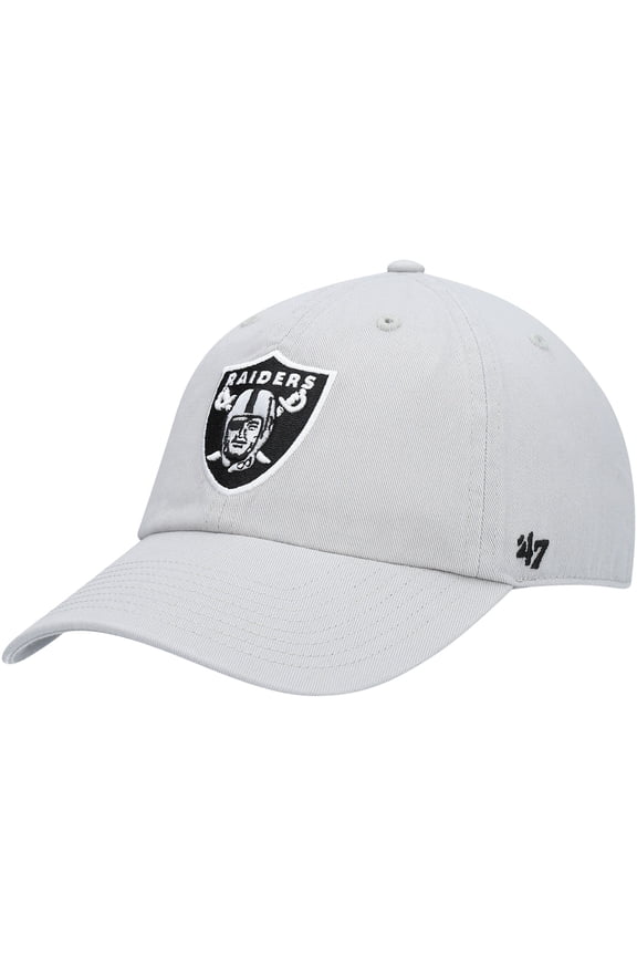 Men's '47 Gray Las Vegas Raiders Secondary Clean Up Adjustable Hat