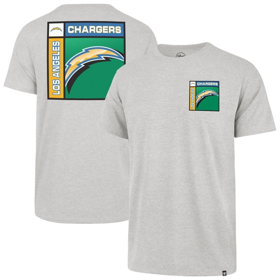 Men's '47 Gray Los Angeles Chargers Chrome Plate Franklin T-Shirt