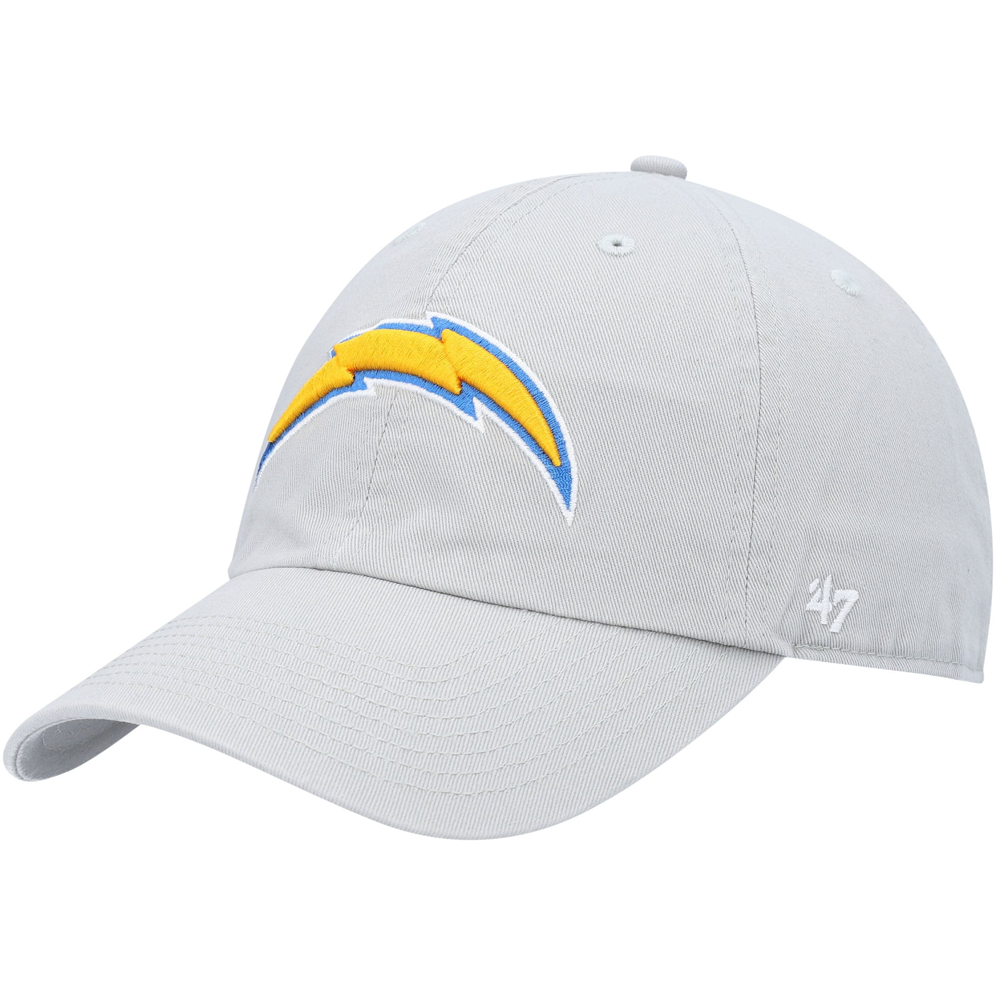 Men's '47 Gray Los Angeles Chargers Clean Up Adjustable Hat - OSFA
