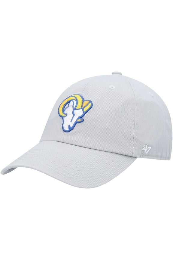 Men's '47 Gray Los Angeles Rams Logo Clean Up Adjustable Hat