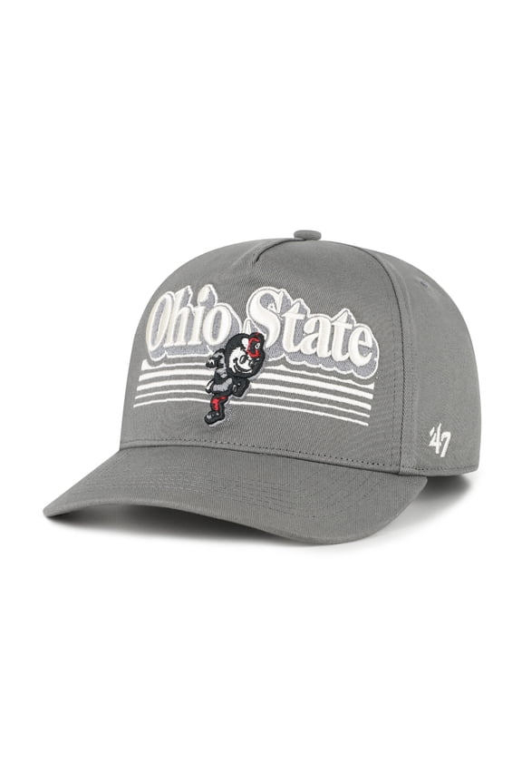 Men's '47 Gray Ohio State Buckeyes Script Fade Hitch Adjustable Hat