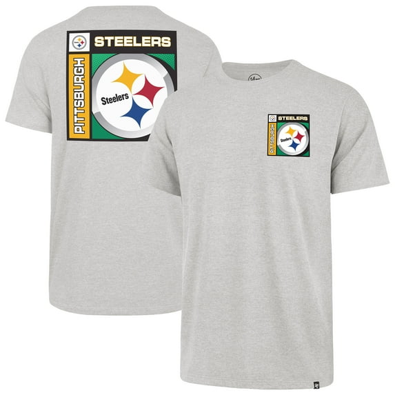 Men's '47 Gray Pittsburgh Steelers Chrome Plate Franklin T-Shirt